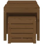 Ensemble de boîtes de jardin 3 pcs marron miel bois pin massif – Image 4