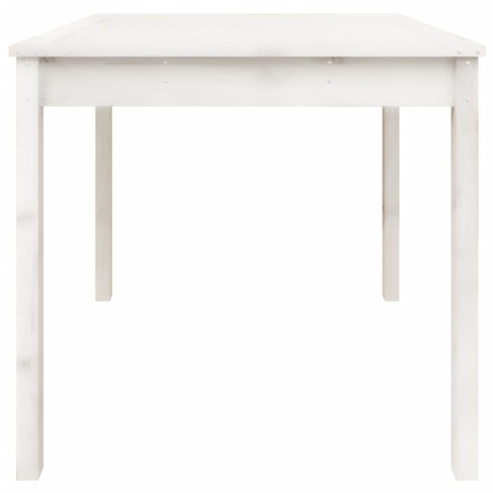 Table de jardin blanc 82,5x82,5x76 cm bois massif de pin – Image 3