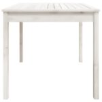 Table de jardin blanc 82,5x82,5x76 cm bois massif de pin – Image 4