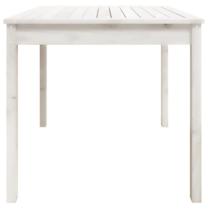 Table de jardin blanc 82,5x82,5x76 cm bois massif de pin – Image 4