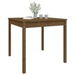 Table de jardin marron miel 82,5x82,5x76 cm bois massif de pin – Image 2