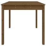 Table de jardin marron miel 82,5x82,5x76 cm bois massif de pin – Image 3