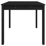 Table de jardin noir 82,5x82,5x76 cm bois massif de pin – Image 3