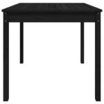 Table de jardin noir 82,5x82,5x76 cm bois massif de pin – Image 4