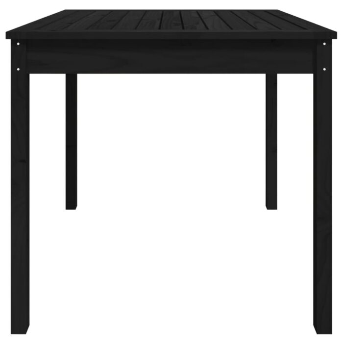 Table de jardin noir 82,5x82,5x76 cm bois massif de pin – Image 4