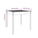 Table de jardin noir 82,5x82,5x76 cm bois massif de pin – Image 6