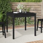 Table de jardin noir 82,5x82,5x76 cm bois massif de pin