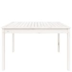 Table de jardin blanc 121x82,5x76 cm bois massif de pin – Image 3