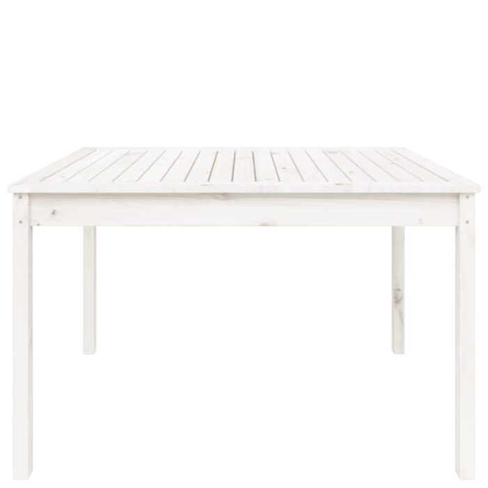 Table de jardin blanc 121x82,5x76 cm bois massif de pin – Image 3