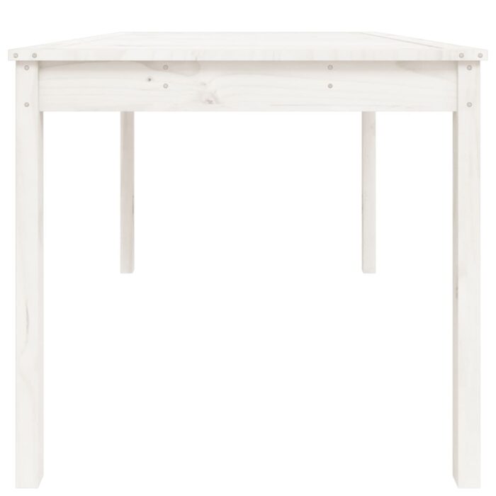 Table de jardin blanc 121x82,5x76 cm bois massif de pin – Image 4