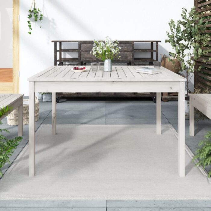 VXL8720845691011_m_en_hd_1.jpg Table de jardin blanc 121x82,5x76 cm bois massif de pin – Image 1