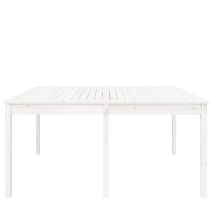 Table de jardin blanc 159,5x82,5x76 cm bois massif de pin – Image 3