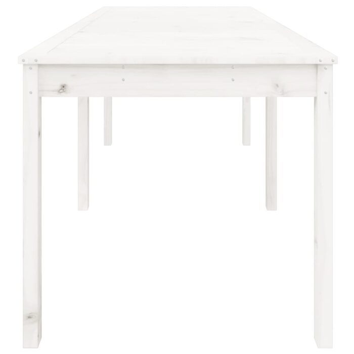 Table de jardin blanc 159,5x82,5x76 cm bois massif de pin – Image 4