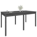 Table de jardin gris 159,5x82,5x76 cm bois massif de pin – Image 2