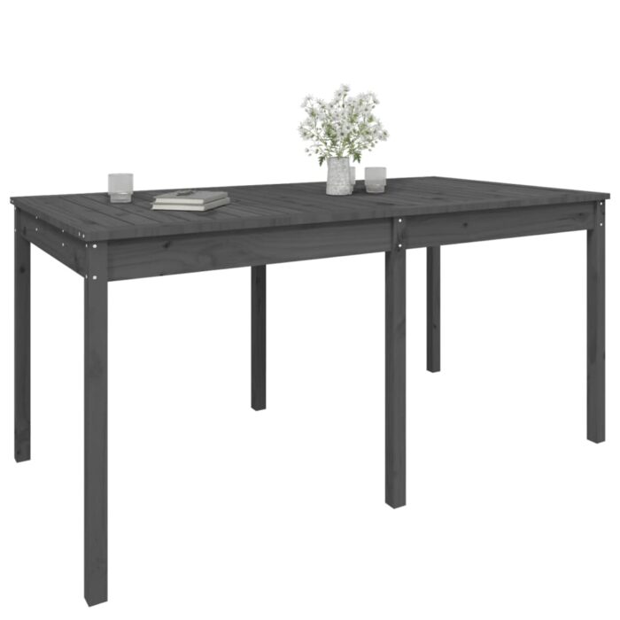 Table de jardin gris 159,5x82,5x76 cm bois massif de pin – Image 2