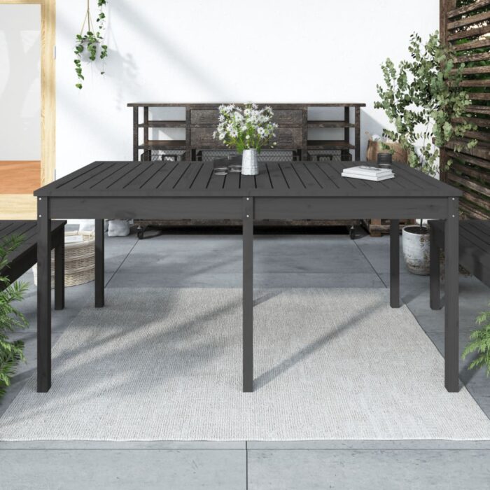 Table de jardin gris 159,5x82,5x76 cm bois massif de pin – Image 1