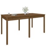 Table de jardin marron miel 159,5x82,5x76 cm bois massif de pin – Image 2