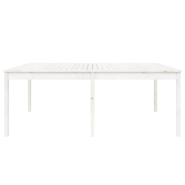 Table de jardin blanc 203,5x100x76 cm bois massif de pin – Image 3