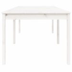 Table de jardin blanc 203,5x100x76 cm bois massif de pin – Image 4