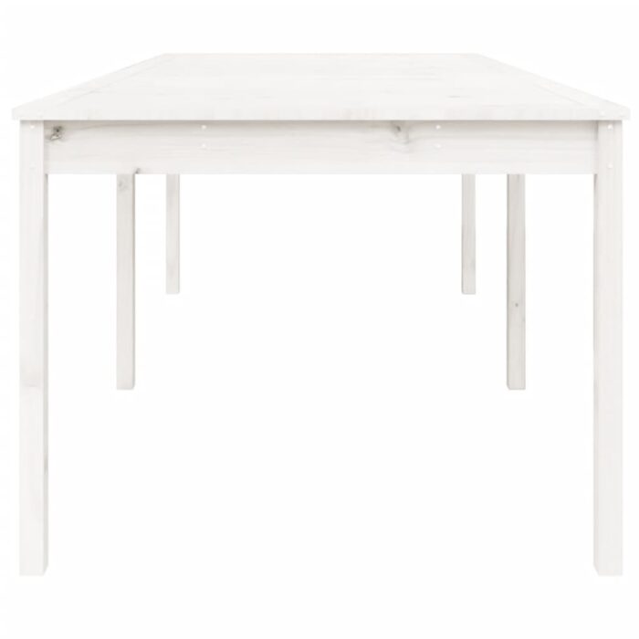 Table de jardin blanc 203,5x100x76 cm bois massif de pin – Image 4
