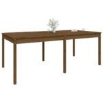 Table de jardin marron miel 203,5x100x76 cm bois massif de pin – Image 2