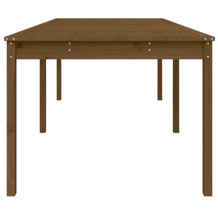 Table de jardin marron miel 203,5x100x76 cm bois massif de pin – Image 4