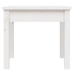 Banc de jardin blanc 50x44x45 cm bois massif de pin – Image 2