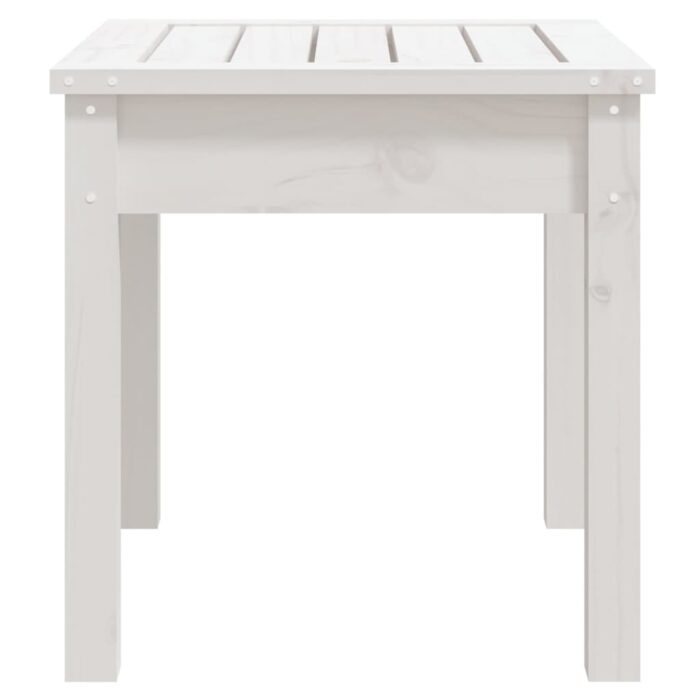 Banc de jardin blanc 50x44x45 cm bois massif de pin – Image 3