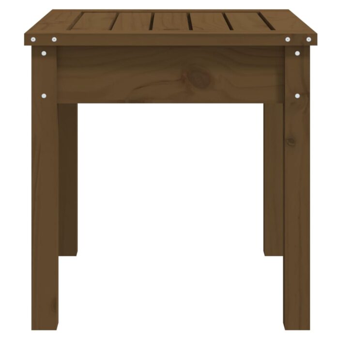 Banc de jardin marron miel 50x44x45 cm bois de pin massif – Image 3