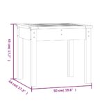 Banc de jardin marron miel 50x44x45 cm bois de pin massif – Image 6