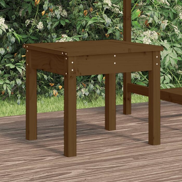 Banc de jardin marron miel 50x44x45 cm bois de pin massif – Image 1