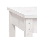 Banc de jardin blanc 80x44x45 cm bois massif de pin – Image 4