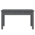 Banc de jardin gris 80x44x45 cm bois massif de pin – Image 2