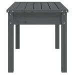 Banc de jardin gris 80x44x45 cm bois massif de pin – Image 3