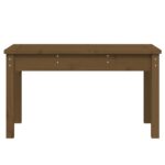 Banc de jardin marron miel 80x44x45 cm bois de pin massif – Image 2