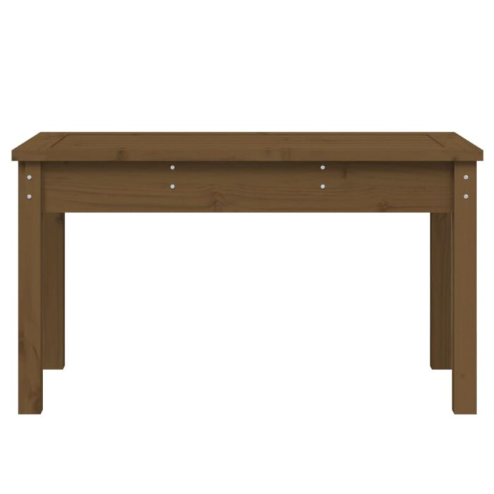 Banc de jardin marron miel 80x44x45 cm bois de pin massif – Image 2
