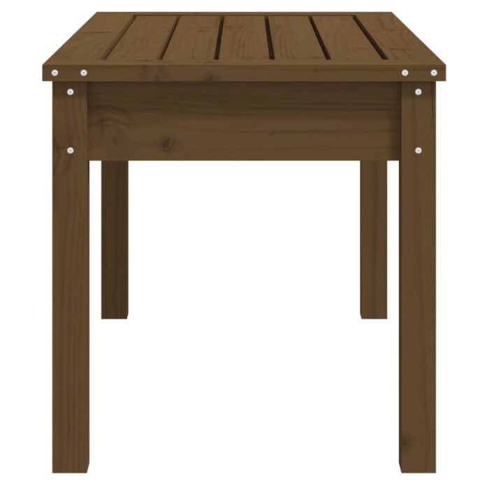 Banc de jardin marron miel 80x44x45 cm bois de pin massif – Image 3