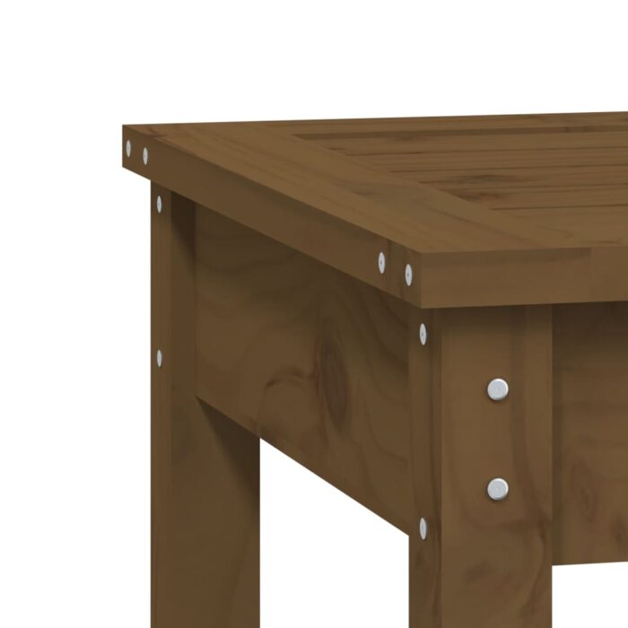 Banc de jardin marron miel 80x44x45 cm bois de pin massif – Image 4