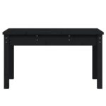 Banc de jardin noir 80x44x45 cm bois massif de pin – Image 2