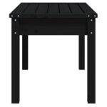 Banc de jardin noir 80x44x45 cm bois massif de pin – Image 3
