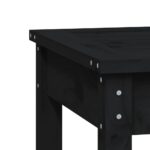 Banc de jardin noir 80x44x45 cm bois massif de pin – Image 4