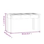 Banc de jardin noir 80x44x45 cm bois massif de pin – Image 6