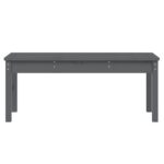 Banc de jardin gris 109x44x45 cm bois massif de pin – Image 2