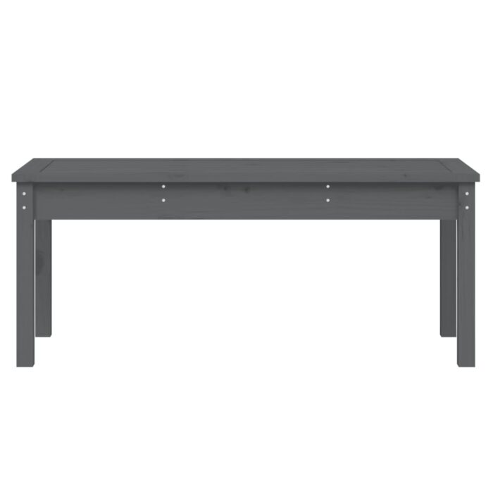 Banc de jardin gris 109x44x45 cm bois massif de pin – Image 2