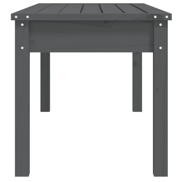 Banc de jardin gris 109x44x45 cm bois massif de pin – Image 3