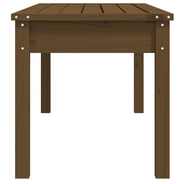 Banc de jardin marron miel 109x44x45 cm bois de pin massif – Image 3