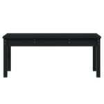 Banc de jardin noir 109x44x45 cm bois massif de pin – Image 2