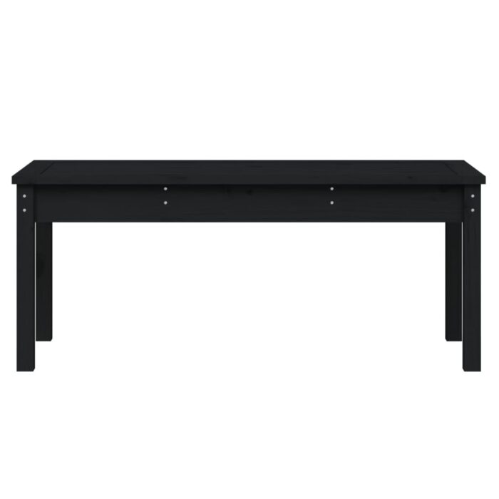 Banc de jardin noir 109x44x45 cm bois massif de pin – Image 2
