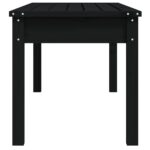 Banc de jardin noir 109x44x45 cm bois massif de pin – Image 3