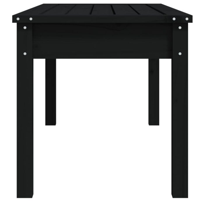 Banc de jardin noir 109x44x45 cm bois massif de pin – Image 3